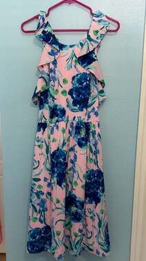 Lilly Pulitzer Rory Dress in Sweet Pea Pink Tropics, Size 8